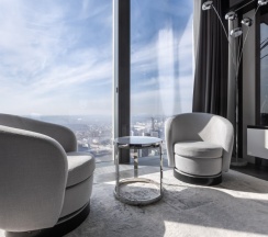 60 этаж вид на закат с высоты 250 метров в Heaven Apartments