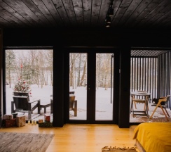 Лодж №4 с удобной кухней и диагональным видом на залив в Vyborg Bay