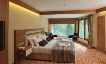Двухместный люкс с видом на горы двуспальная кровать в Kaçkar Resort Hotel