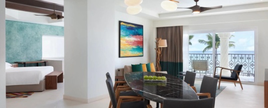 Двухместный люкс c 1 комнатой oceanfront (двуспальная кровать) в Отель Hyatt Vivid Playa Del Carmen