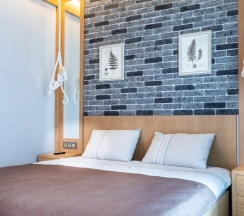 Двухместные апартаменты с балконом и с видом на горы двуспальная кровать в Apart hotel Colibri