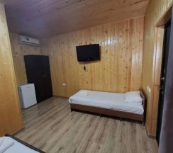 Трёхместный Домик с балконом и с красивым видом из окна в У Кристины