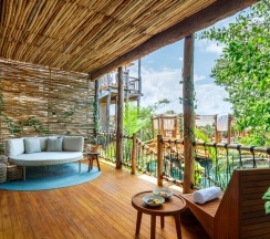 Двухместный номер Shibari Grand Cenote Front двуспальная кровать в Hotel Shibari Tulum - Restaurant & Cenote Club