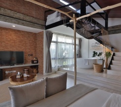 Одноместные апартаменты с 2 комнатами двуспальная кровать в YOLO Bangkok Boutique Hotel