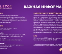 Бета Супериор с балконом с двуспальной кроватью  (возможно размещение с собакой до 5 кг) в Fioleto Ultra All Inclusive&SPA Anapa Miracleon