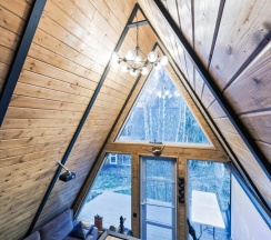 Aframe Black | Баня и банный чан на территории в Берёзовая роща