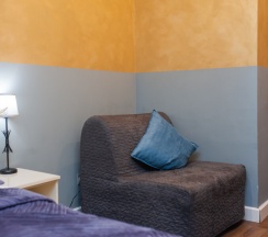 Двухместный номер с кухней, одной двуспальной кроватью с собственной ванной комнатой и дополнительным спальным местом в Goldie Home