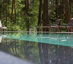 А-фрейм с террасой и купелью (dogs friendly) в Orsha River Club