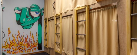 Спальное место в 8 местном общем капсульном номере в Nice Hostel