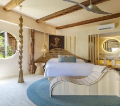 Двухместный номер Shizen Plunge Pool с видом на сад двуспальная кровать в Hotel Shibari Tulum - Restaurant & Cenote Club