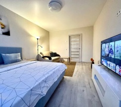 Двухместные апартаменты c 1 комнатой (двуспальная кровать) в Fresh Room на улице Маршала Устинова 3