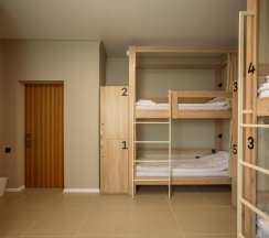 Кровать в 6-местном общем номере в Pillow Hostel