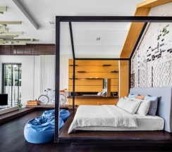 Двухместная вилла с видом на горы двуспальная кровать в The Private Pool Villas at Civilai Hill Khao Yai