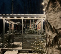 Дом на дереве для двоих с беседкой, мангалом и ванной с панорамным видом в Мы дома-Зеркальный лес