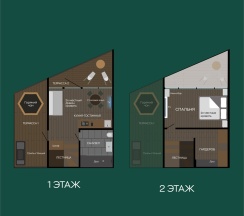 Дом «DOUBLE» с банным чаном на террасе в Luxe House