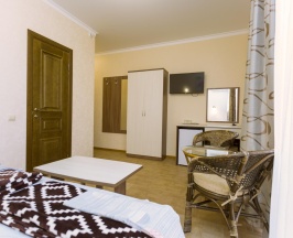 Номер стандарт с 1 двуспальной кроватью с балконом в ТриО