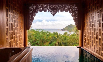 Двухместный люкс Sea View Pool двуспальная кровать в Santhiya Koh Phangan Resort & Spa