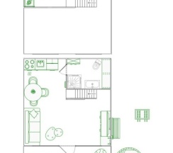 A-Frame №1 (оснащение дома, банного чана и бани см. Подробнее) в Pavlove Village