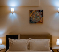Двухместный номер Deluxe с видом на пирамиды двуспальная кровать в Pyramid Edge Hotel & Exclusive Pyramids View Rooftop
