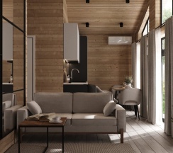 House Cheget с видом на горы в Wood Home