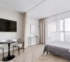 Студия Superior (общая ванная комната) в Апартаменты Andora apart | Дизайнерская Квартира на Красном проспекте