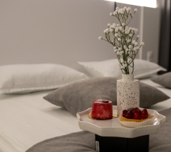 Двухместная студия Deluxe с балконом двуспальная кровать в Апартаменты Новая в Престижном ЖК Минск-Мир