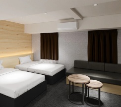 Двухместный семейный номер Standard 2 отдельные кровати в Natural Hot Springs Spa Hotel Hananoi Osaka