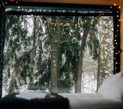 Домик с двумя односпальными кроватями в Сила ветра