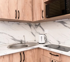 Двухместный коттедж с красивым видом из окна двуспальная кровать в Пятницкий плёс