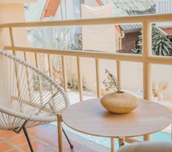 Двухместный номер Deluxe с видом на бассейн 2 отдельные кровати в Casa Solana