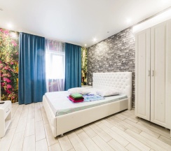 Двухместная студия с видом на город двуспальная кровать в Прометей