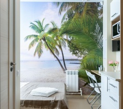 1-комнатные апартаменты эконом с 1 двуспальной кроватью (без окна) в Prim Rooms Apt Apartments (Прим Румс Апт Апартментс)