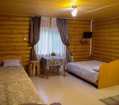 Четырехместная студия (двуспальная и 2 односпальные кровати) в Лесной