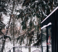 Домик с двумя односпальными кроватями в Сила ветра