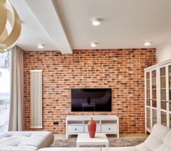 Двухместный люкс двуспальная кровать в Апартаменты Румер в современном жилом комплексе у ТЦ Дана Молл