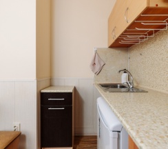 Стандарт  с двуспальной и односпальной кроватями и кухней ( на два номера ) до 3 гостей в Дельфин парк