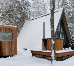 №1 A-Frame 60m2 с купелью (оснащение дома, стоимость купели и бани см. Подробнее) в Les holidays