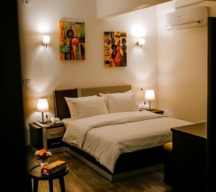 Двухместный номер Deluxe с видом на пирамиды двуспальная кровать в Pyramid Edge Hotel & Exclusive Pyramids View Rooftop