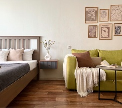 "Pistachio Flat" Однокомнатная квартира (Метро Ленинский проспект/Автово, 10 минут на транспорте) в Rauktis apartments