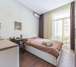 2-местные 1-комнатные апартаменты студия ул. Автозаводская, 23с931к4 с 1 двуспальной кроватью в Апартоника