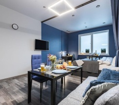 Апартаменты улучшенные с 1 двуспальной кроватью в Sky inn color