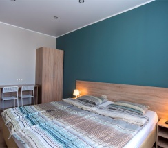 Апартаменты с 2 спальнями. Вид на реку Казанку и аквапарк "Ривьера" в Sibgat Apartments