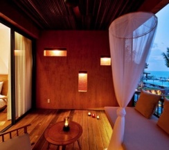 Двухместный номер с видом на море двуспальная кровать в Hansar Samui Resort & Spa
