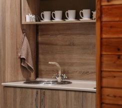 Номер студия с 1 двуспальной кроватью с кухней в Таёжник