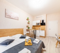 Улучшенная студия с 2-ух спальной или двумя 1-ми кроватями в Pulkovo Apart