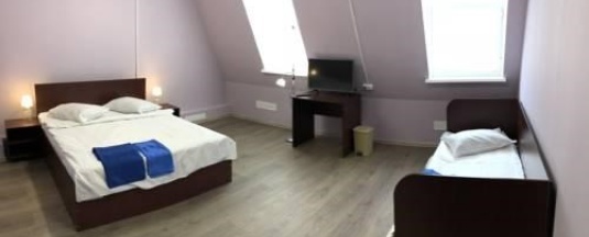 Стандарт с 1 ой двуспальной кроватью и односпальной в Мансарда