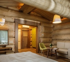 Green Chalet 2 отдельные кровати в Altay Village Teletskoe