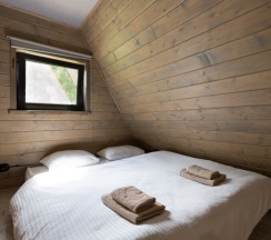 A-Frame № 5 (оснащение дома, стоимость купели и бани см. Подробнее) в Les holidays