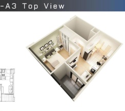 Трёхместные апартаменты с 2 комнатами в Happy Place Condo