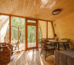 Панорамный эко-дом с горячей купелью в Дух природы